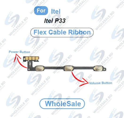 Itel P33 Power On/Off Switch Button Side Volume Up Down Buttons Flex Cable Replacement Parts (Wholesale)