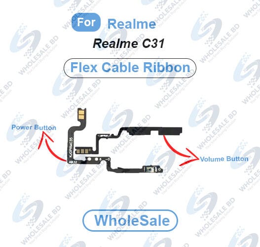 Realme C31 Power On/Off Switch Button Side Volume Up Down Buttons Flex Cable Replacement Parts (Wholesale)