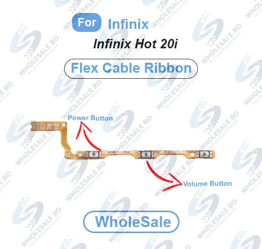 Infinix Hot 20i Power On/Off Switch Button Side Volume Up Down Buttons Flex Cable Replacement Parts (Wholesale)
