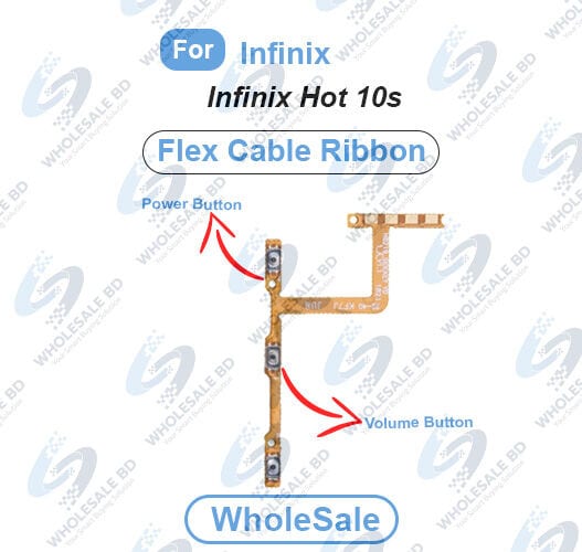 Infinix Hot 10s Power On/Off Switch Button Side Volume Up Down Buttons Flex Cable Replacement Parts (Wholesale)