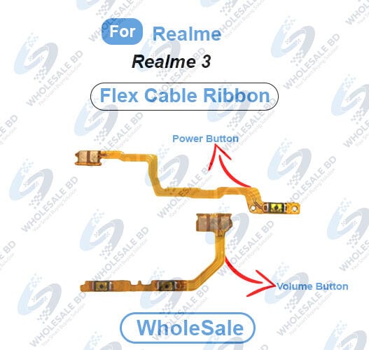 Realme 3 Power On/Off Switch Button Side Volume Up Down Buttons Flex Cable Replacement Parts (Wholesale)