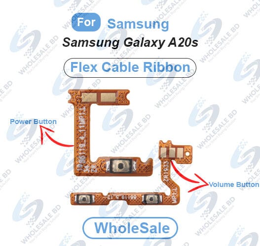 Samsung Galaxy A20s (A207) Power On/Off Switch Button Side Volume Up Down Buttons Flex Cable Replacement Parts (Wholesale)