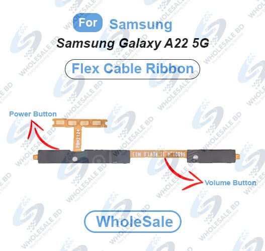 Samsung Galaxy A22 5G Power On/Off Switch Button Side Volume Up Down Buttons Flex Cable Replacement Parts (Wholesale)