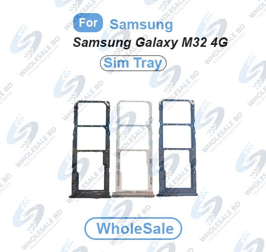 Samsung Galaxy M32 4G SIM Tray Replacement Slot Holder Sim Slot /SD Card Tray /Holder Card compatible with Sim Ejector Pin Replacement Parts (Wholesale)