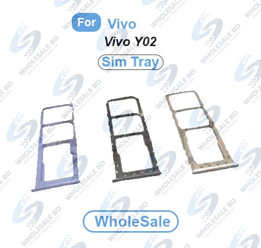 Vivo Y02 SIM Tray Replacement Slot Holder Sim Slot /SD Card Tray /Holder Card compatible with Sim Ejector Pin Replacement Parts (Wholesale)