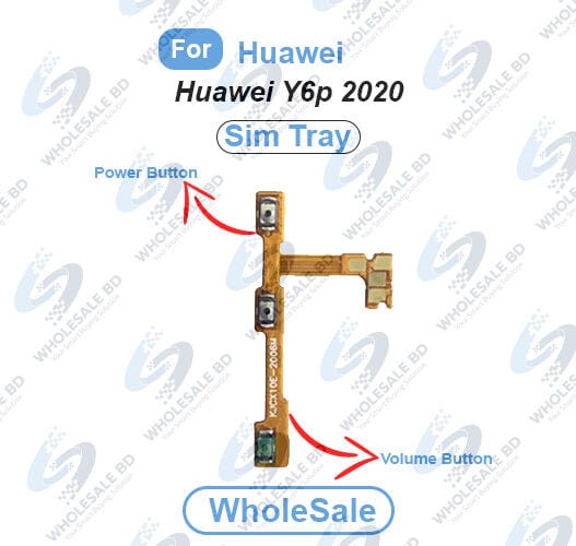 Huawei Y6p 2020 Power On/Off Switch Button Side Volume Up Down Buttons Flex Cable Replacement Parts (Wholesale)