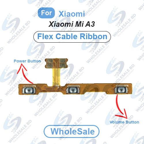 Xiaomi Mi A3 Power On/Off Switch Button Side Volume Up Down Buttons Flex Cable Replacement Parts (Wholesale)