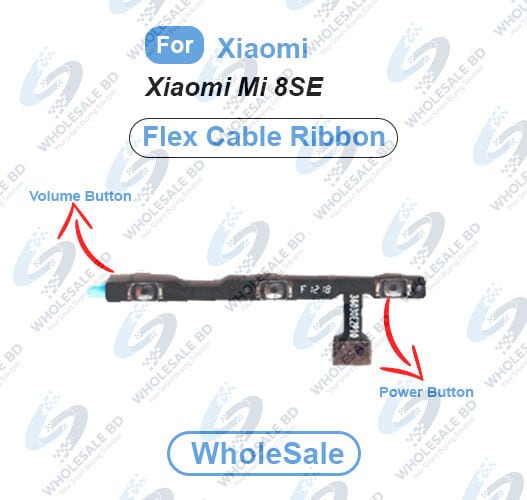 Xiaomi Mi 8SE Power On/Off Switch Button Side Volume Up Down Buttons Flex Cable Replacement Parts (Wholesale)