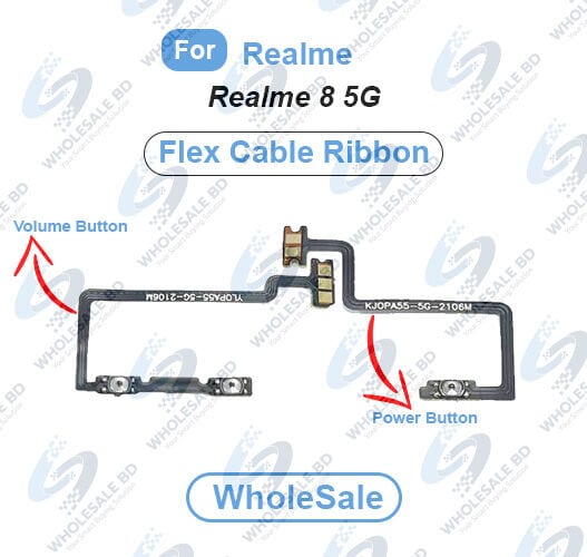 Realme 8 5G Power On/Off Switch Button Side Volume Up Down Buttons Flex Cable Replacement Parts (Wholesale)