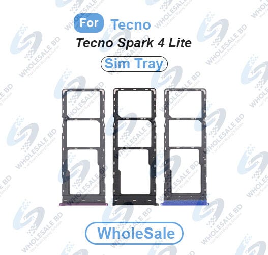 Tecno Spark 4 Lite (KC8S) SIM Tray Replacement Slot Holder Sim Slot /SD Card Tray /Holder Card compatible with Sim Ejector Pin Replacement Parts (Wholesale)