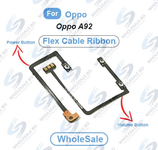 Oppo A92 Power On/Off Switch Button Side Volume Up Down Buttons Flex Cable Replacement Parts (Wholesale)