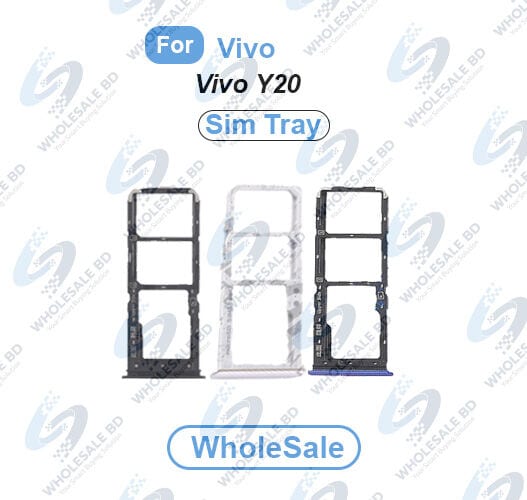 Vivo Y20 SIM Tray Replacement Slot Holder Sim Slot /SD Card Tray /Holder Card compatible with Sim Ejector Pin Replacement Parts (Wholesale)