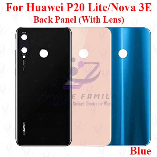 For Huawei Nova 3e/P20 Lite Back Panel/Backshell/ Casing + Camera lens With Logo-All Colors Available