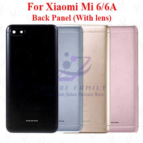 Xiaomi Redmi 6 / 6A Back Panel + Camera Lens + Side Buttons With Logo | Back Shell Casing Replacement | M1804C3DG M1804C3DH M1804C3DI M1804C3CG M1804C3CH M1804C3CI | All Colors Available | Exact Fit