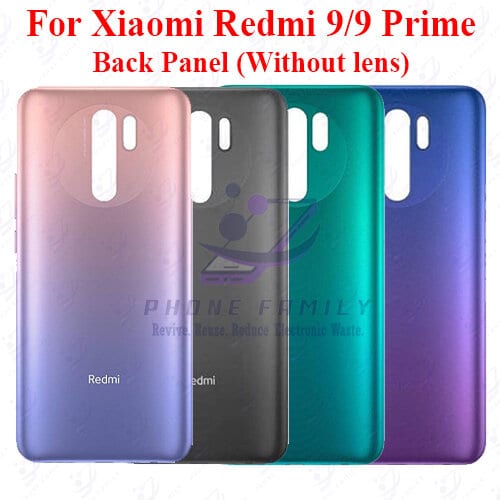 For Xiaomi Redmi 9/9Prime Back Panel/Backshell/ Casing +Side Button With Logo-All Colors Available