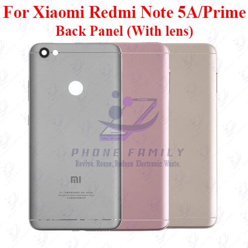 For Xiaomi Redmi Note 5A/5A Prime Back Panel/Backshell/ Casing +Camera Lens+Side Button With Logo-All Colors Available