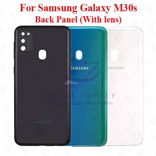 For Samsung Galaxy M30s Back Panel/Backshell/ Casing +Camera Lens+ Side Button With Logo-All Colors Available