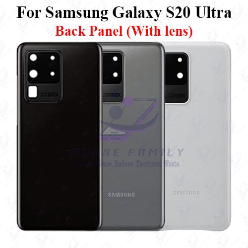 For Samsung Galaxy S20 Ultra Back Panel/Backshell/ Casing +Camera Lens  With Logo-All Colors Available