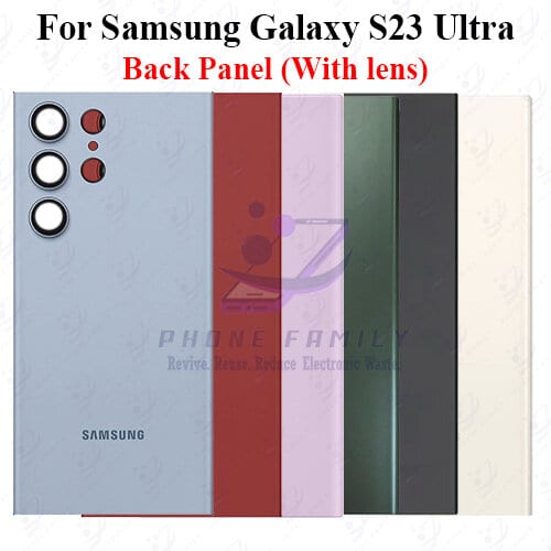 For Samsung Galaxy S23 Ultra Back Panel/Backshell/ Casing +Camera Lens  With Logo-All Colors Available
