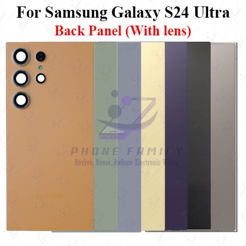 For Samsung Galaxy S24 Ultra Back Panel/Backshell/ Casing +Camera Lens  With Logo-All Colors Available