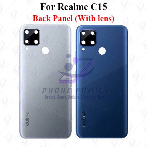 For Realme C15 Back Panel/Backshell/ Casing +Camera Lens + SIde Button  With Logo-All Colors Available