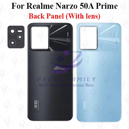 For Realme Narzo 50A Prime Back Panel/Backshell/ Casing +Camera Lens  With Logo-All Colors Available