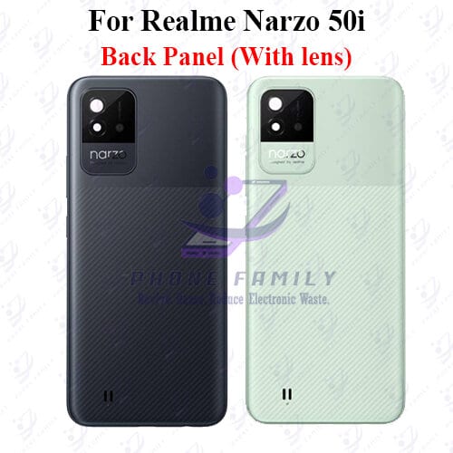 For Realme Narzo 50i Back Panel/Backshell/ Casing +Camera Lens +Side Button With Logo-All Colors Available