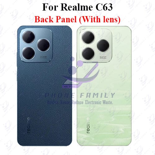 For Realme C63 Back Panel/Backshell/ Casing +Camera Lens  With Logo-All Colors Available