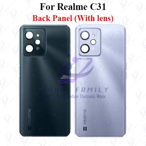 For Realme C31 Back Panel/Backshell/ Casing +Camera Lens + SIde Button  With Logo-All Colors Available