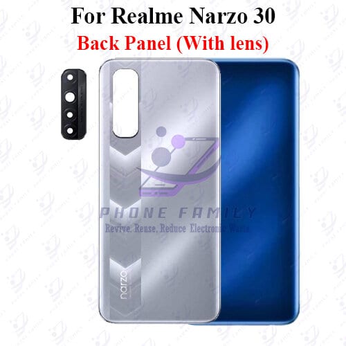 For Realme Narzo 30 Back Panel/Backshell/ Casing +Camera Lens With Logo-All Colors Available