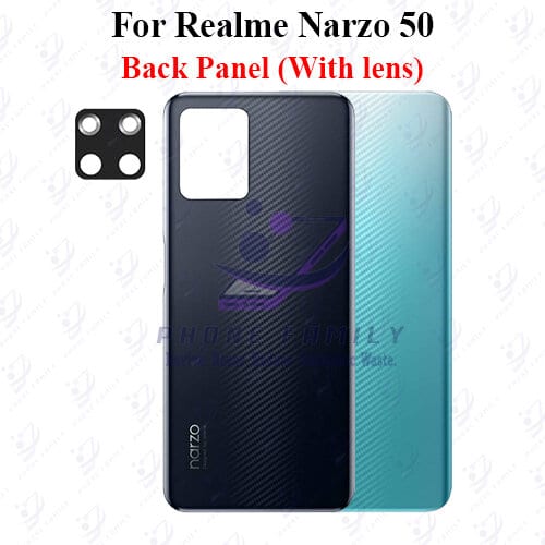 For Realme Narzo 50 Back Panel/Backshell/ Casing +Camera Lens With Logo-All Colors Available