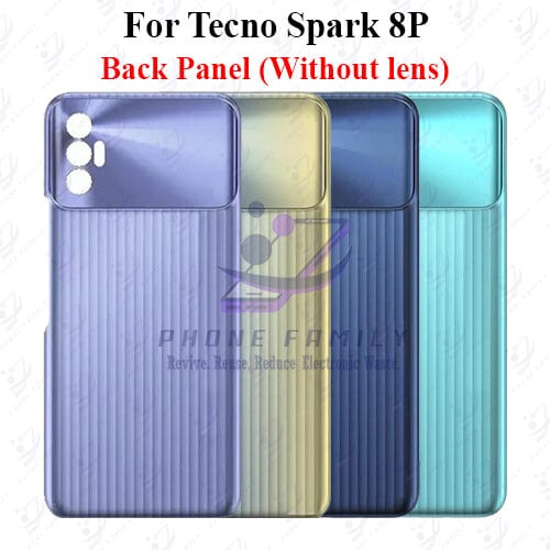 For Tecno Spark 8P Back Panel/Backshell/ Casing + Side Button  With Logo-All Colors Available