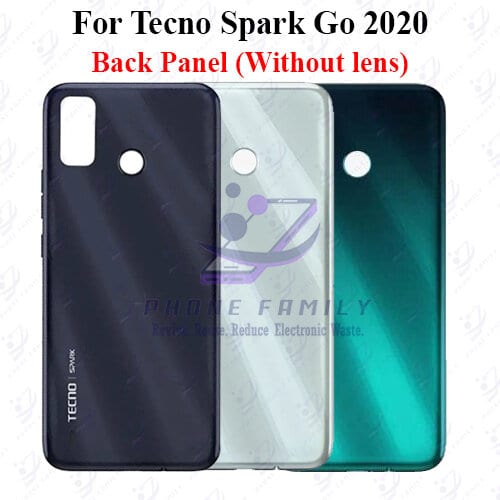 For Tecno Spark Go 2020 Back Panel/Backshell/ Casing + Side Button  With Logo-All Colors Available