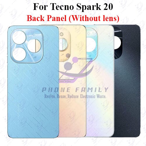 For Tecno Spark 20 Back Panel/Backshell/ Casing With Logo-All Colors Available