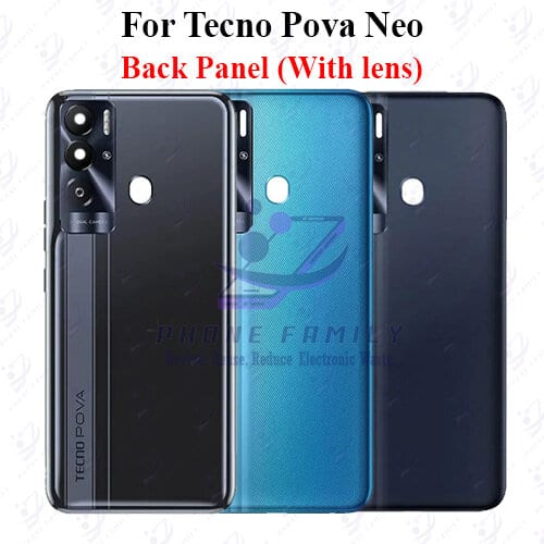 For Tecno Pova Neo Back Panel/Backshell/ Casing +Camera lens + Side Button  With Logo-All Colors Available