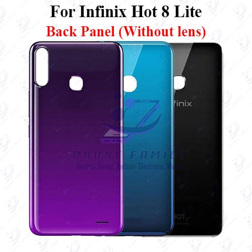 For Infinix Hot 8 Lite Back Panel/Backshell/ Casing + Side Button  With Logo-All Colors Available