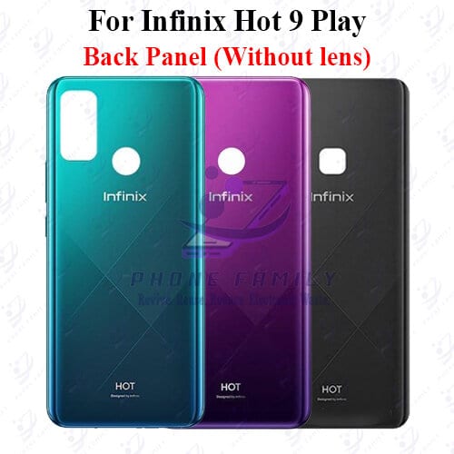 For Infinix Hot 9 Play Back Panel/Backshell/ Casing + Side Button  With Logo-All Colors Available