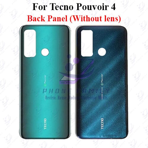 For Tecno Pouvoir 4 Back Panel/Backshell/ Casing + Side Button  With Logo-All Colors Available