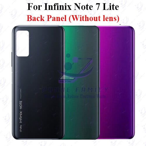 For Infinix Note 7 Lite Back Panel/Backshell/ Casing + Side Button  With Logo-All Colors Available
