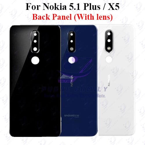 For Nokia 5.1 Plus / X5 Back Panel/Backshell/ Casing +Camera Lens  With Logo-All Colors Available