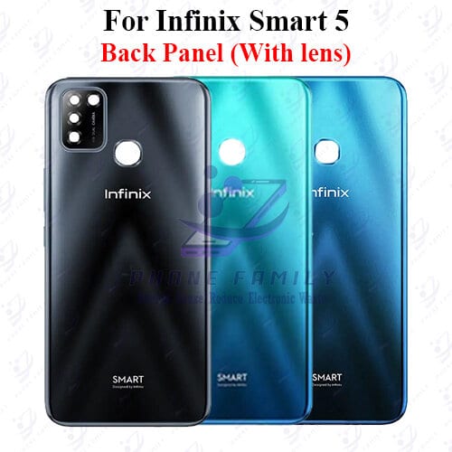 For Infinix Smart 5 Back Panel/Backshell/ Casing +Camera Lens + Side Button  With Logo-All Colors Available