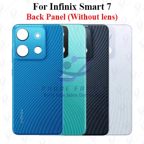 For Infinix Smart 7 Back Panel/Backshell/ Casing + Side Button  With Logo-All Colors Available
