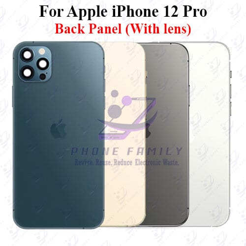 For Apple iPhone 12 Pro Back Panel/Backshell/ Casing + Camera Lens +Side Button With Logo-All Colors Available