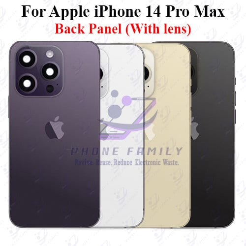 For Apple iPhone 14 Pro Max Back Panel/Backshell/ Casing + Camera Lens +Side Button With Logo-All Colors Available