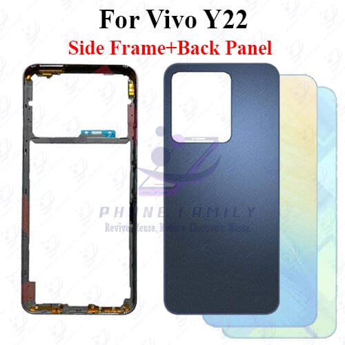 For Vivo Y22 Full Body Housing ( Side Frame + Back Panel Without Camera Glass )