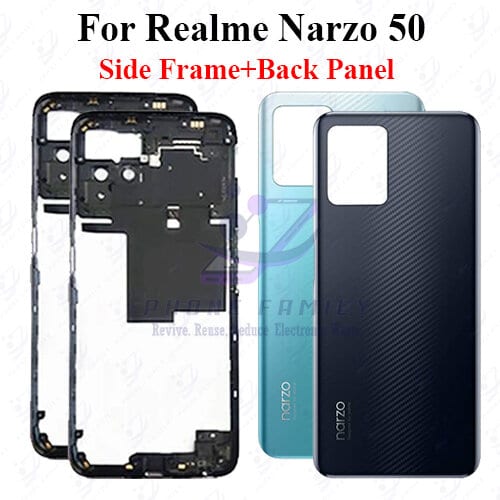 For Realme Narzo 50 Full Body Housing ( Side Frame + Back Panel Without Camera Glass )