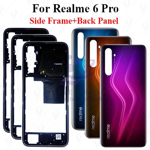 For Realme 6 Pro Full Body Housing ( Side Frame + Back Panel Without Camera Glass )