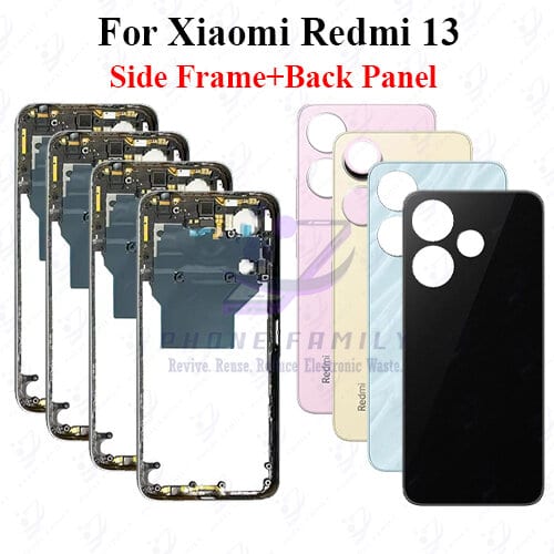 For Xiaomi Redmi 13 Full Body Housing ( Side Frame + Back Panel Without Camera Glass )