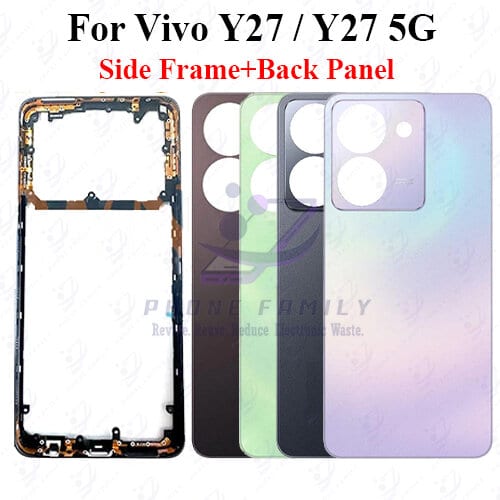 For Vivo Y27/Y27 5G Full Body Housing ( Side Frame + Back Panel Without Camera Glass )