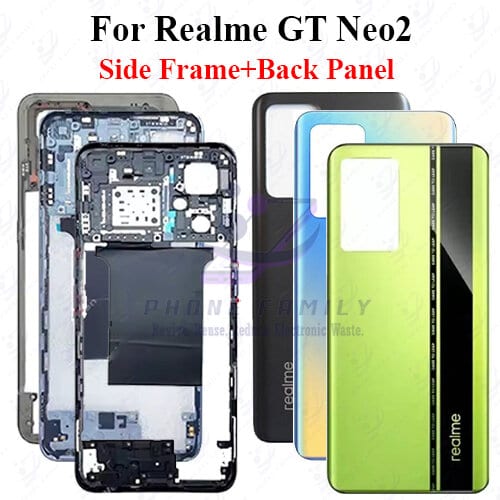 For Realme GT Neo2 Full Body Housing ( Side Frame + Back Panel Without Camera Glass )